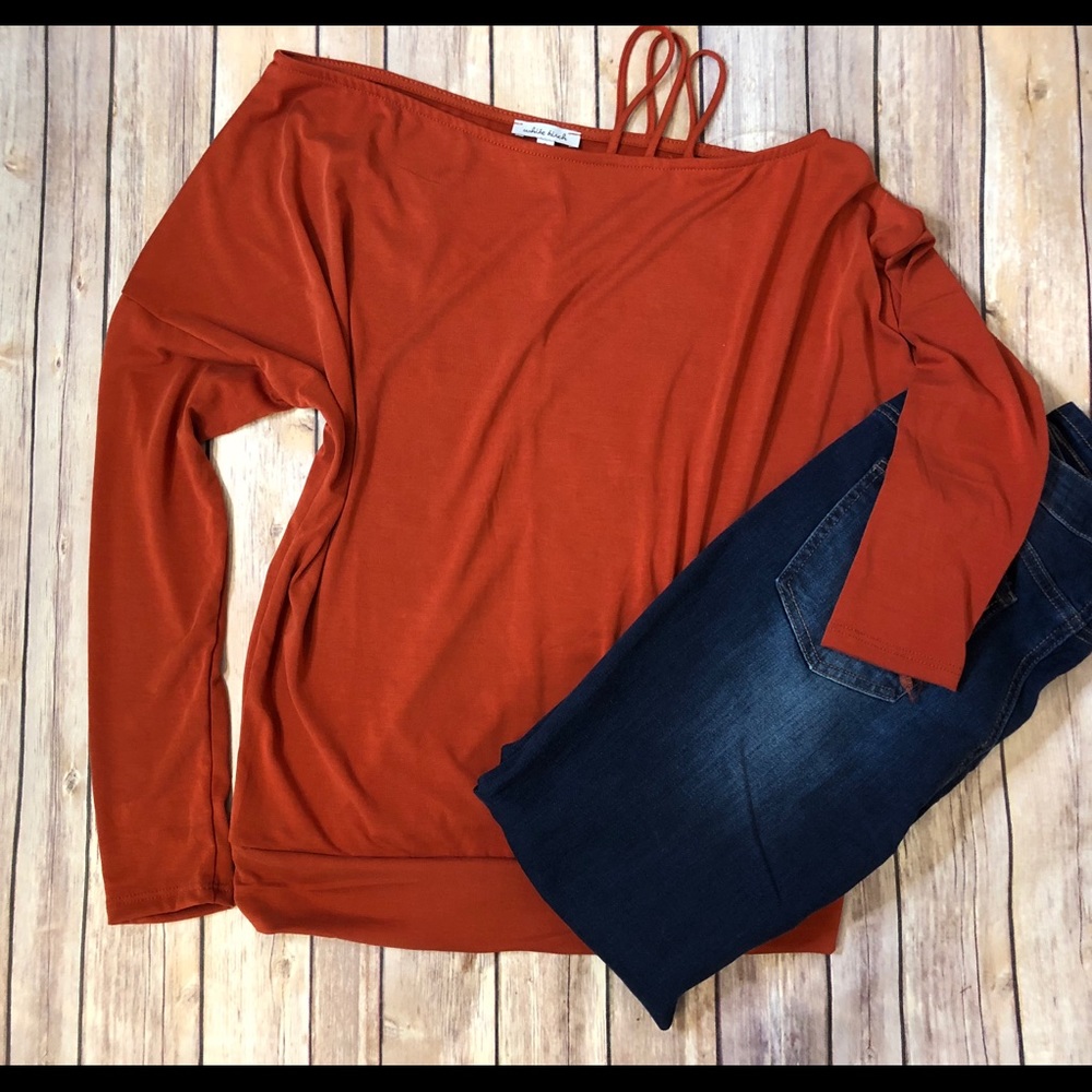 Strappy Cold Shoulder Shirt - Picture 3 of 3